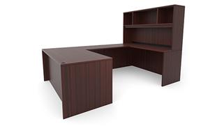 U Shaped Desks Office Source Furniture 66in x 101in U-Desk with Open Hutch 