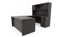 U Shaped Desks Office Source Furniture 60" x 89" Double Pedestal U-Desk with Door Hutch (60"x30" Desk, 35"x24" Bridge)
