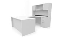 U Shaped Desks Office Source Furniture 72in x 89in Double Pedestal U-Desk with Door Hutch (72inx30in Desk, 35inx24in Bridge)