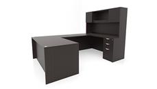 U Shaped Desks Office Source Furniture 71" x 101" Double Pedestal U-Desk with Door Hutch (71"x30" Desk, 47"x24" Bridge)