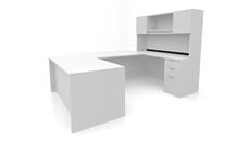 U Shaped Desks Office Source Furniture 66in x 101in Double Pedestal U-Desk with Door Hutch (66inx30in Desk, 47inx24in Bridge)