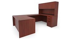 U Shaped Desks Office Source Furniture 66" x 101" Double Pedestal U-Desk with 4 Door Hutch (66"x30" Desk, 47"x24" Bridge)