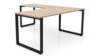 L Shaped Desks Office Source Furniture 66in x 72in Beveled Loop Leg L-Desk
