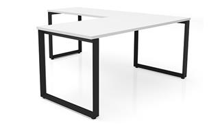 L Shaped Desks Office Source Furniture Extra Deep 72in x 84in Beveled Loop Leg L-Desk