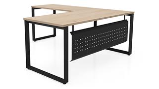 L Shaped Desks Office Source Furniture 66in x 72in Beveled Loop Leg L-Desk with Modesty Panel