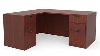 L Shaped Desks Office Source Furniture 60in x 60in Double Pedestal L-Shaped Desk