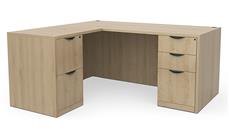 L Shaped Desks Office Source Furniture 60in x 60in Double Pedestal L-Shaped Desk