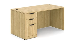 Compact Desks Office Source Furniture 60in x 30in Single Pedestal Desk 