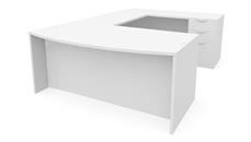 U Shaped Desks Office Source Furniture 72in x 112in Bow Front Double Pedestal U-Shaped Desk