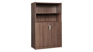 Bookcases Office Source Furniture 4 Shelf Bookcase with Doors Covering Lower 3/4 of Unit