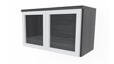 Hutches Office Source Furniture 31" Wall Mount Hutch with Silver Framed Doors