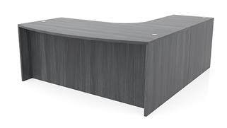L Shaped Desks Office Source Furniture 72in x 83in Curved Corner Bow Front L-Desk