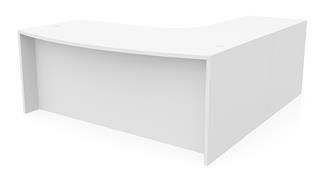 L Shaped Desks Office Source Furniture 72in x 90in Curved Corner Bow Front L-Desk