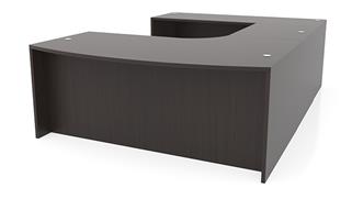 U Shaped Desks Office Source Furniture 72in x 107in Curved Bow Front U-Desk