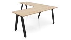 L Shaped Desks Office Source Furniture 72in x 84in Metal A-Leg Curve Corner Desk