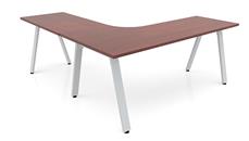 L Shaped Desks Office Source Furniture 72in x 78in Metal A-Leg Curve Corner Desk