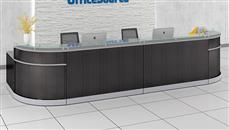Reception Desks Office Source Furniture 15ft Reception Desk with Glass Counter