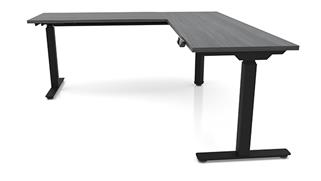 Adjustable Height Desks & Tables Office Source Furniture 6ft x 6ft 90 Degree Corner Electronic Adjustable Height Sit-to-Stand L-Desk (72x30 Desk,42in Return)