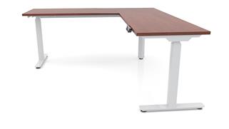 Adjustable Height Desks & Tables Office Source Furniture 6ft x 6ft 90 Degree Corner Electronic Adjustable Height Sit-to-Stand L-Desk (72x30 Desk,42in Return)