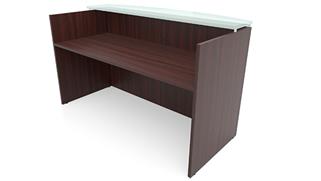 Reception Desks Office Source Furniture 72in x 30in Reception Desk with Glass Transaction Counter