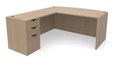 L Shaped Desks Office Source Furniture 71" x 83" Bow Front L Desk Single Pedestal - Box/Box/File