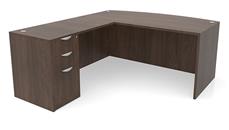 L Shaped Desks Office Source Furniture 71" x 83" Bow Front L-Desk Single Pedestal - Box/Box/File
