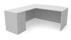 L Shaped Desks Office Source Furniture 72in x 83in Bow Front L-Desk Single Pedestal - File/File