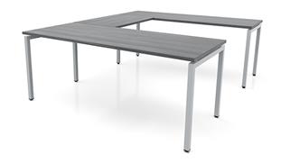 U Shaped Desks Office Source Furniture 60in x 96in OnTask U-Desk (60x30 Desk, 42x24 Bridge)
