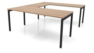 U Shaped Desks Office Source Furniture 60in x 96in OnTask U-Desk (60x30 Desk, 42x24 Bridge)
