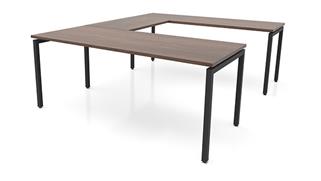 U Shaped Desks Office Source Furniture 60in x 90in OnTask U-Desk (60x30 Desk, 36x24 Bridge)