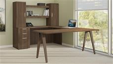 U Shaped Desks Office Source Furniture 72in x 102in Wood A-Leg U-Desk with Shelf Hutch 