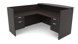 Reception Desks Office Source Furniture L-Shape Double Hanging Pedestal Reception Desk