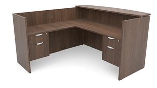 Reception Desks Office Source Furniture L-Shape Double Hanging Pedestal Reception Desk