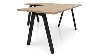 L Shaped Desks Office Source Furniture 60in x 66in Metal A-Leg L-Shaped Desk