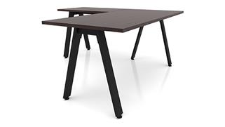 L Shaped Desks Office Source Furniture 66in x 72in Metal A-Leg L-Shaped Desk