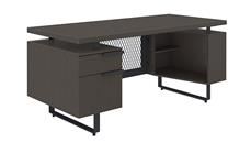 Executive Desks Office Source Furniture 66in x 30in Single Pedestal Desk with Open Storage