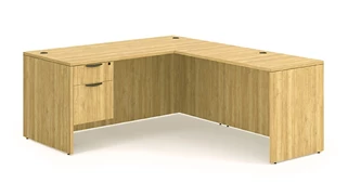 L Shaped Desks Office Source Furniture 66in x 60in Single Hanging Pedestal L-Desk
