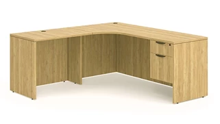 L Shaped Desks Office Source Furniture 66in x 71in Single Hanging Pedestal L-Desk with Corner Extension