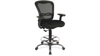 Office Chairs Office Source Furniture Mesh Back Stool with Arms - Leather Seat