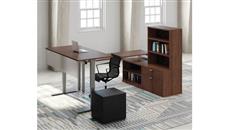 Adjustable Height Desks & Tables Office Source Furniture Sit to Stand Desk with Storage Workstation