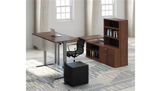 Adjustable Height Desks & Tables Office Source Furniture Sit to Stand Desk with Storage Workstation