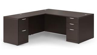 L Shaped Desks Office Source Furniture 66" x 77" Double Pedestal L Shaped Desk