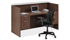 Reception Desks Office Source Furniture Double Hanging Pedestal Reception Desk with Glass Counter