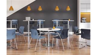Cafeteria Tables Office Source Furniture Cafe Height Tables (3) and Regular Round Tables (3)