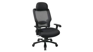 Big & Tall WFB Designs Big & Tall Dual Layer Air Grid Mesh Manager Chair with Headrest