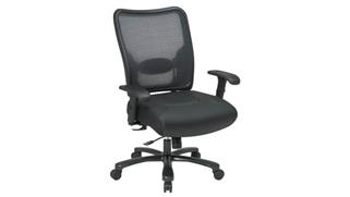 Big & Tall WFB Designs Big & Tall Dual Layer Air Grid Back & Leather Seat Manager Chair