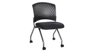 Folding Chairs WFB Designs Plastic Vent Back Armless Nesting Chair - Black