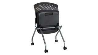 Folding Chairs WFB Designs Plastic Vent Back Armless Nesting Chair with Enhanced Fabric Seat