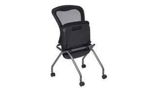 Folding Chairs WFB Designs Mesh Back Armless Nesting Chair Enhanced Fabric Seat