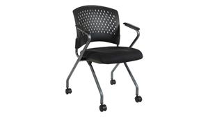 Folding Chairs WFB Designs Plastic Vent Back Nesting Chair with Arms - Black